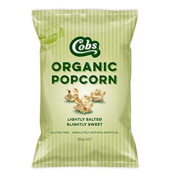 Cobs Organic Popcorn Lightly Salted Slightly Sweet 120g